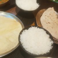Rice, chapatis and poppadoms at Indian Lounge in Edinburgh