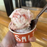 Double scoop no split  at Salt & Straw in San Jose