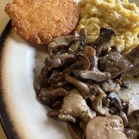 Tortel di patate, polenta e funghi  at Rifugio Petina in Tonadico