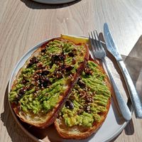 Avo toast x 2 slices $14 at Paper Run Espresso in Merewether