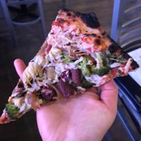 Loaded vegan slice at Pizzeria Paradiso in Northampton