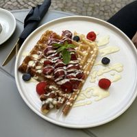 Sweet waffle   at Vegan Backyard in Berlin