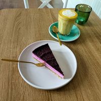 Vegan Cheeze Cake and Cappuccino at Vegan Backyard at Vegan Backyard in Berlin