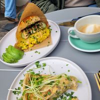 Quiche and egg sandwich at Vegan Backyard in Berlin