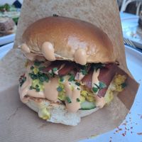Eggdrop sandwich at Vegan Backyard in Berlin
