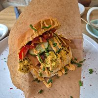 Veggdrop sandwich at Vegan Backyard in Berlin