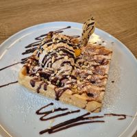 Waffle with bueno at Vegan Backyard in Berlin