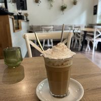 Pumpkin spiced latte  at Vegan Backyard in Berlin