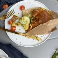 Egg drop sandwichhes  at Vegan Backyard in Berlin