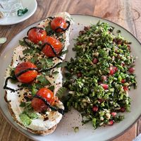 Vegan Labneh sandwich and parsley salad - yum!   at Café Wolke in Frankfurt