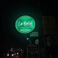 Tucked away from the street, you need to follow this sign at La Belle in Ahangama