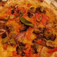 Pizza Calabria. All vegan at Pizzium in Rimini