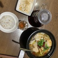 Yam, mushroom stew and ricee  at Yi Tian Yi Su - Zhujiangxincheng in Guangzhou
