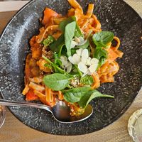 Veggie tagliatelle (vegan) at Santé in Mallorca