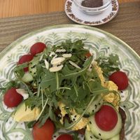 Vegan scrambled tofu w/ kala namak  at Santé in Mallorca