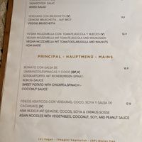 Menu   at Santé in Mallorca