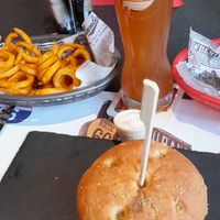 Vegan burger with twister fries at Diner 66 in Soltau