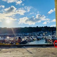 Perfect view to eat your chips! 🌟🌟🌟🌟🌟  at Lyme's Fish Bar in Lyme Regis