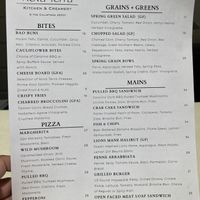 Menu as of 4.25.24  at Nova Terra Kitchen & Creamery in Sebastopol