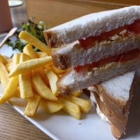 Vegan cheese and tomato sandwich at The Bull Inn in Warlingham