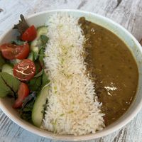 Dahl, rice and salad. Not bad for $12!  at Brewer Sisters in Epping