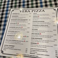 Menu  at Vera Pizza in Kathmandu