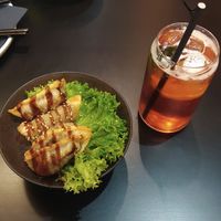 Dumplings and rose ice tea at Home Taste Jia in Kiel