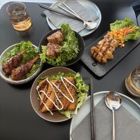 Tofu-Keulen, Dumplings, Dreieck-Reis, Fishsteak   at Home Taste Jia in Kiel