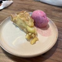 Apple Pie with Icecream (choices: Chocolate, Rose, Strawberry)  at Arkateno in Omodos
