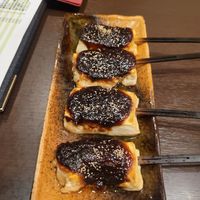Tofu brochettes with miso at Sojuan in Nagoya