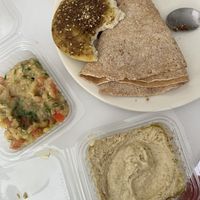 Houmous et zaatar  at Mezaia   in Paris