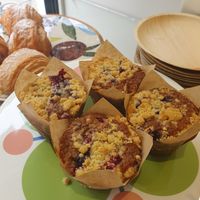 Vegan berry and banana muffins at Nathalie's Kitchen in North London