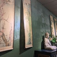 Indoor decor at Nhà Hàng Chay Tâm Hoài An in Hanoi