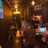 Inside seating at 787 Coffee Co in New York City