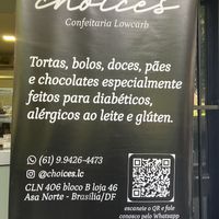 Sign  at Choices - Confeitaria Lowcarb in Brasilia