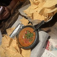 vegan cheezy bean dip (so many chips!!)  at Cocina 10 in Phoenix