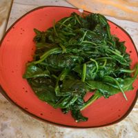 Garlic spinach at Blue Mezze Bar in New York City