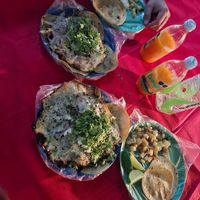 Costras Chorizo and Costras Tripa at Deja Vu Taqueria Vegana in Playa Del Carmen
