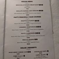 Vegan menu at La Villa in Nairobi