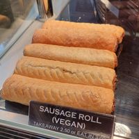 Vegan sausage rolls at Fullers Bakery in Totnes