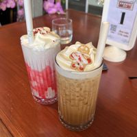 Xmas pop up - Strawberry frappe and gingerbread latte  at Archie AM PM in Carseldine