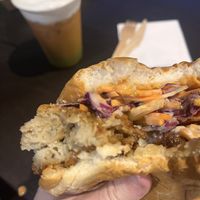 Inside the Korean burger   at Archie AM PM in Carseldine