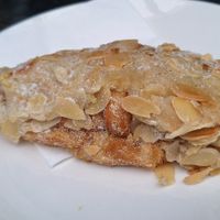 Almond croissant at Nook & Noble in Ceredigion