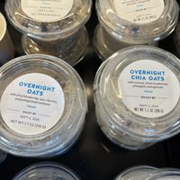 Vegan overnight oats and overnight chia oats  at Blue Bottle Coffee in San Mateo