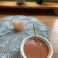 chłodnik (cold soup) with rhubarb   at Bar Przygoda in Krakow