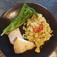 Creamy tofu scramble 60k: very good! at Villas Bukit Lipah in Karangasem