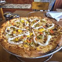 The messicano its basically nachos on top of a pizza. 10/10 🔥 at Pizza Verdura Sincera in Atlanta