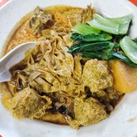 Curry mutton noodles very flavourful at My Way Vege Shop in Johor Bahru