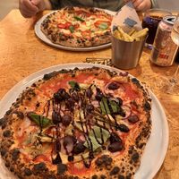 Rosemary fries and vegan pizza  at Jones' Pizza in Bangor