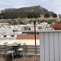 View from roof top seating  at Stefanos Restaurant  in Rhodes